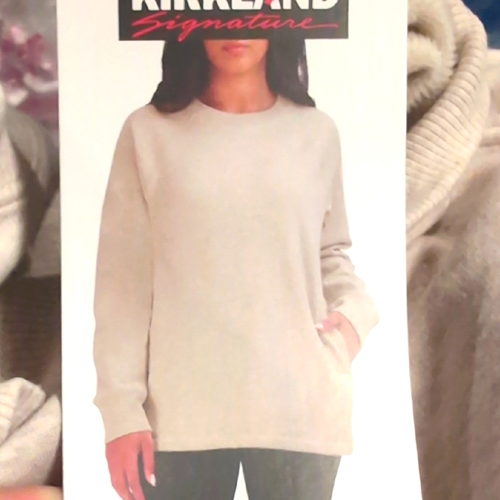 🍀 NEW Kirkland Signature Crewneck Sweatshirt | Oatmeal